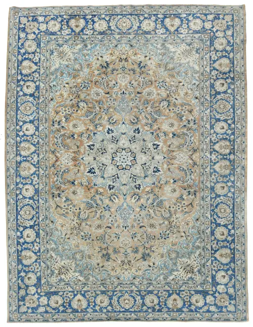 Semi Antique Muted Floral Traditional 10X13 Vintage Oriental Rug