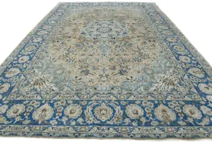 Semi Antique Muted Floral Traditional 10X13 Vintage Oriental Rug