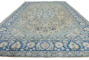 Semi Antique Muted Floral Traditional 10X13 Vintage Oriental Rug