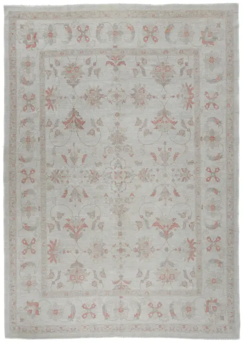Muted Floral Transitional 12X16 Oushak Peshawar Oriental Rug