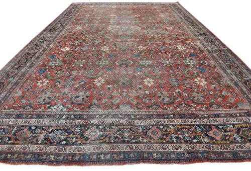 Antique Muted Floral Traditional 12X16 Vintage Oriental Rug