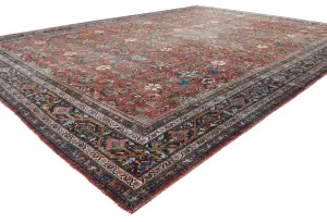 Antique Muted Floral Traditional 12X16 Vintage Oriental Rug