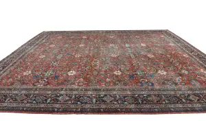 Antique Muted Floral Traditional 12X16 Vintage Oriental Rug