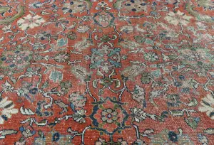 Antique Muted Floral Traditional 12X16 Vintage Oriental Rug